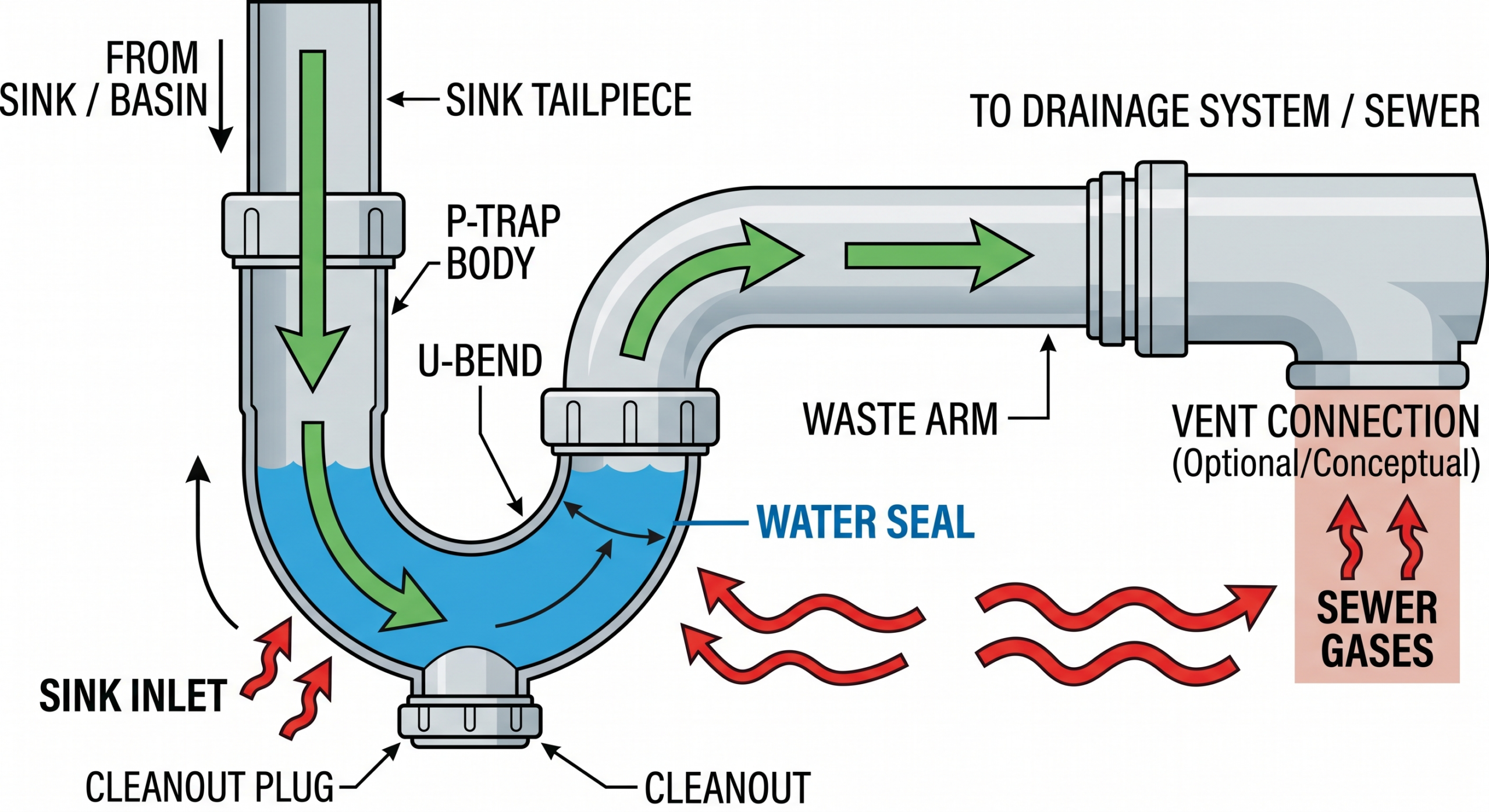 p-trap cross section